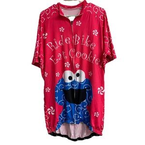 Freestyle Cycling Cookie Monster Womens 5 XL‎ Cycling Jersey Bike Shirt Pink